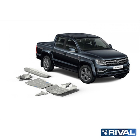 Skid Plate Set (Radiator, Engine, Gearbox, Transfer Case, Fuel Tank, Front Arms, Differential) Volkswagen Amarok 2010-2016; 2016-2020; 2 l. / diesel; 3 l. / diesel